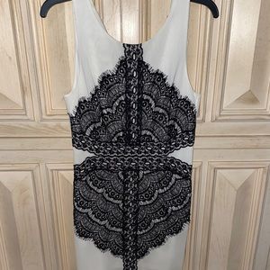 Short sleeve cocktail dress.